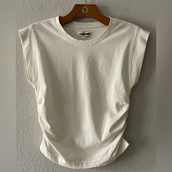 *Flaw-Ink Spot* Madewell NWT Side-Cinch Muscle Tee Size XXS in Lighthouse - Picture 6 of 11